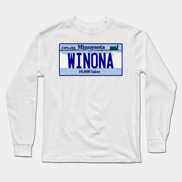 Winona License Plate Long Sleeve T-Shirt by zsonn